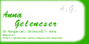 anna gelencser business card